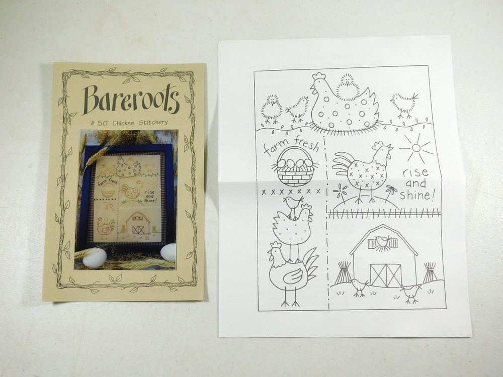 2000 Bareroots # 50 Chicken Stitchery Embroidery Pattern Farm Animals