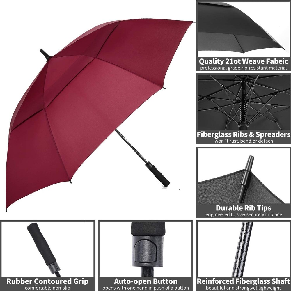 Extra Large Golf Umbrella 72 Inch - Windproof & Waterproof