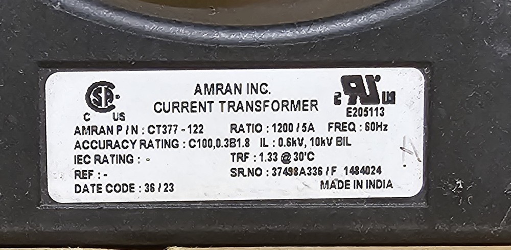 Amran CT377-122 Current Transformer 1200:5A