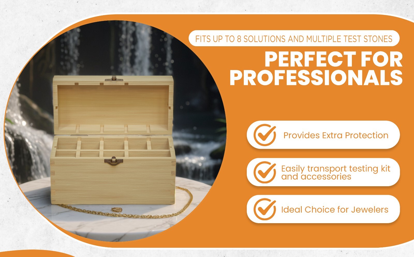 10k 14k 18k 24K Gold Silver Acid Jewelry Test Kit Testing Tester Storage Box