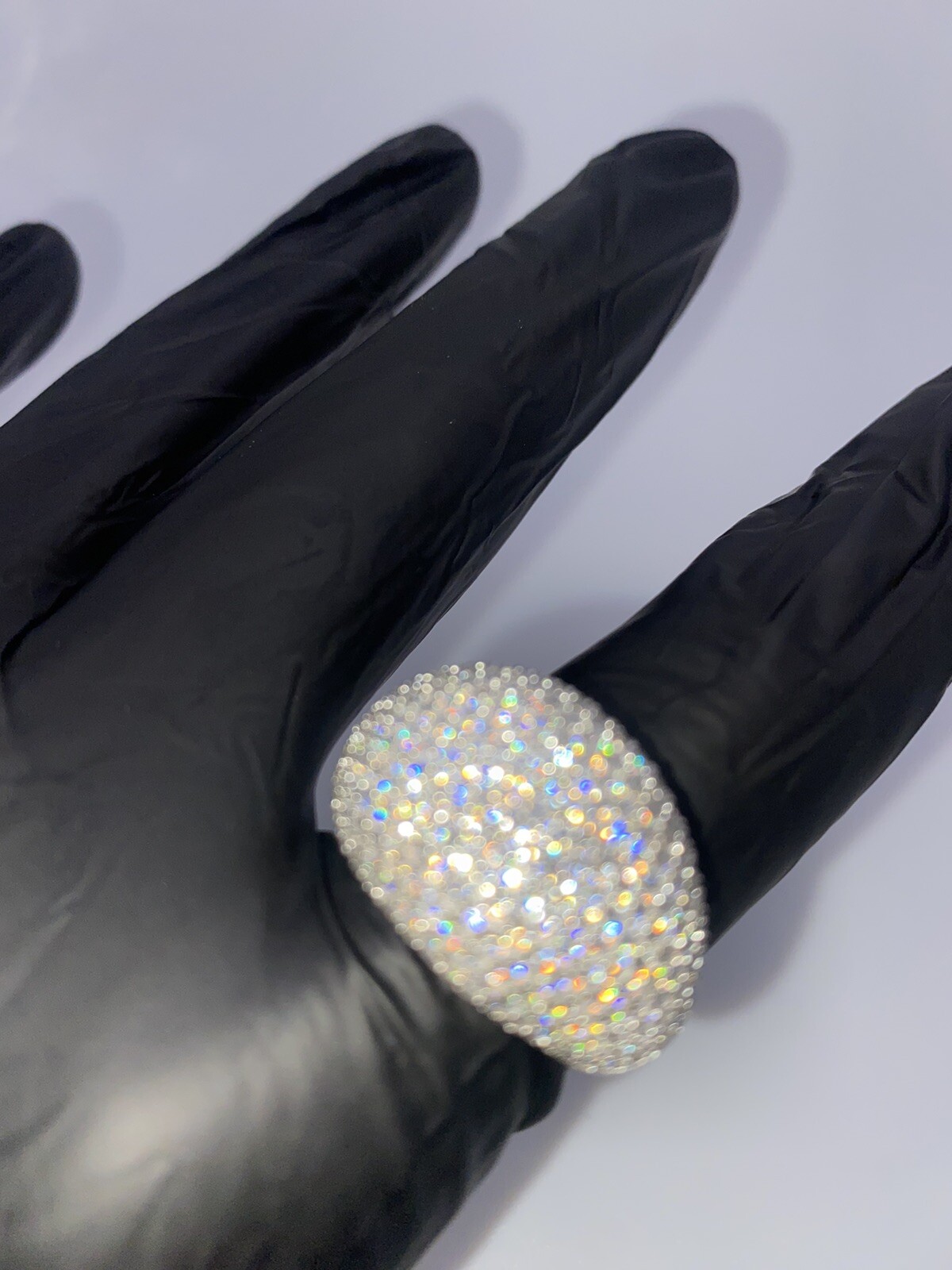 Men's Solid 925 Silver MOISSANITE Passes Pen Tester Pinky Ring Hip Hop