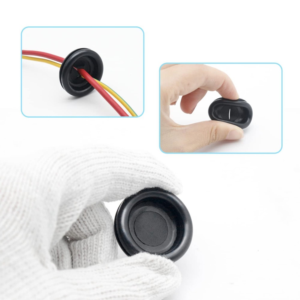188 Pieces Closed Rubber Grommet Firewall Solid Closed Hole Plug 7 Sizes