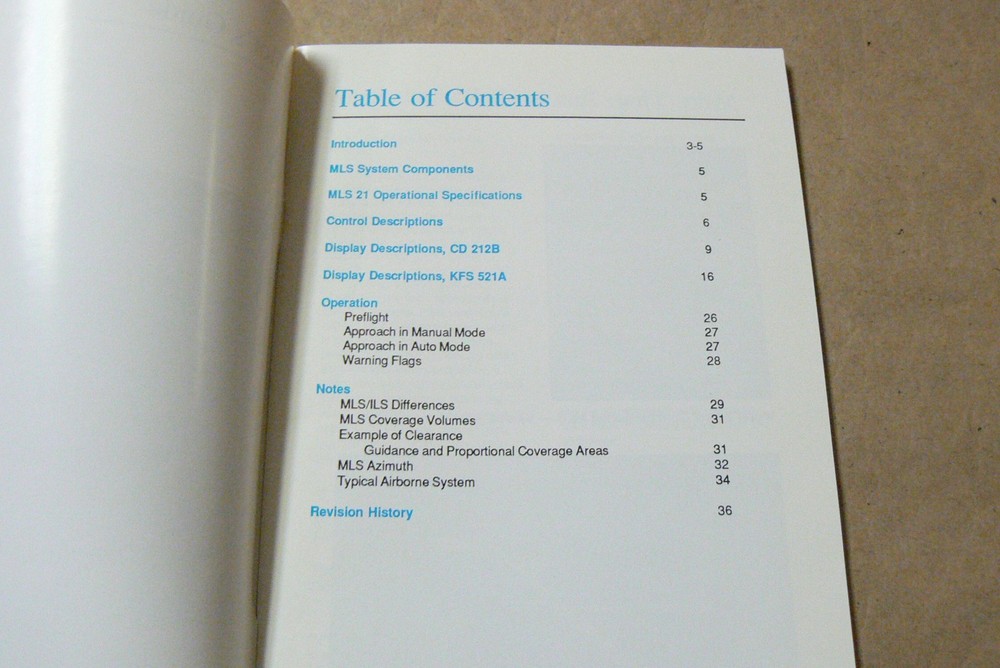 Bendix King MLS 21 Microwave Landing System Pilot's Guide Manual
