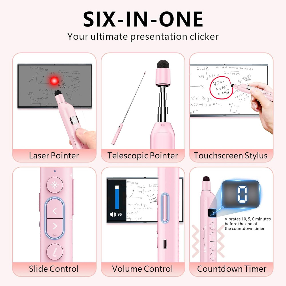 Norwii N21 Bluetooth Presentation Clicker with Telescopic Teaching Pointer, Pres