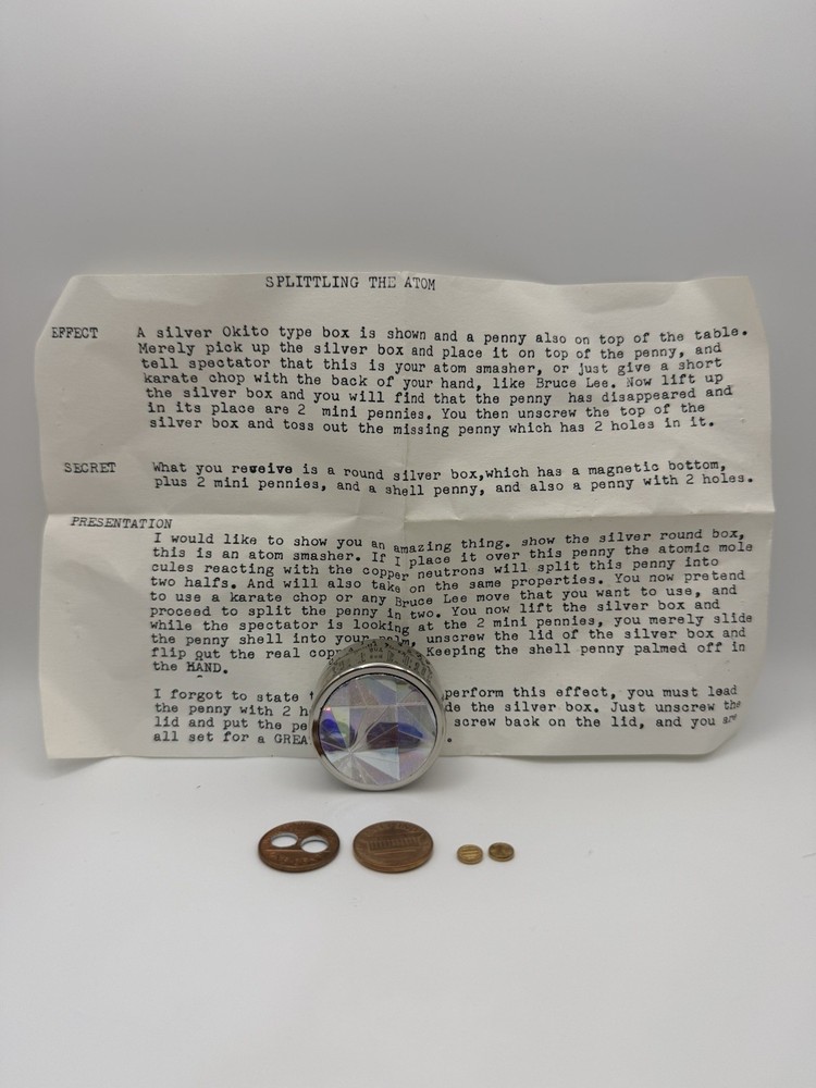 Splitting the Atom Vintage Magic Trick Okito Box Coin Effect