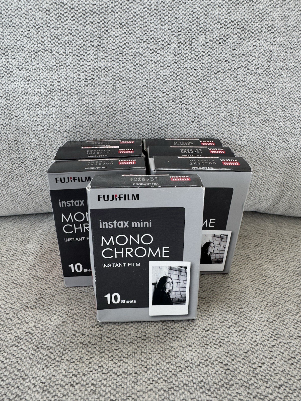 7x Fujifilm Instax Mini Monochrome Instant Film 10 Sheets Each – Expired 2022