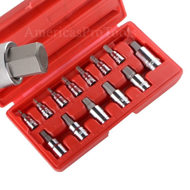 Hex Bit 13 PC 3/8" Dr  Hex Bit Socket Set -MM- CR V