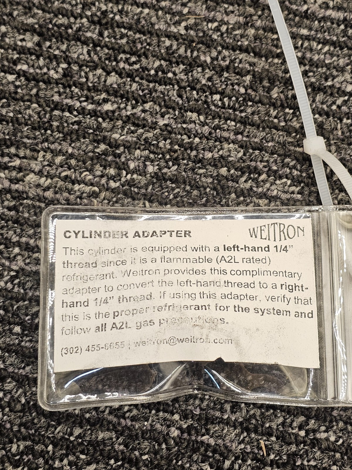 Weitron Refrigerant Left Hand Threads Tank Cylinder Adapter A2L Fitting 1/4"