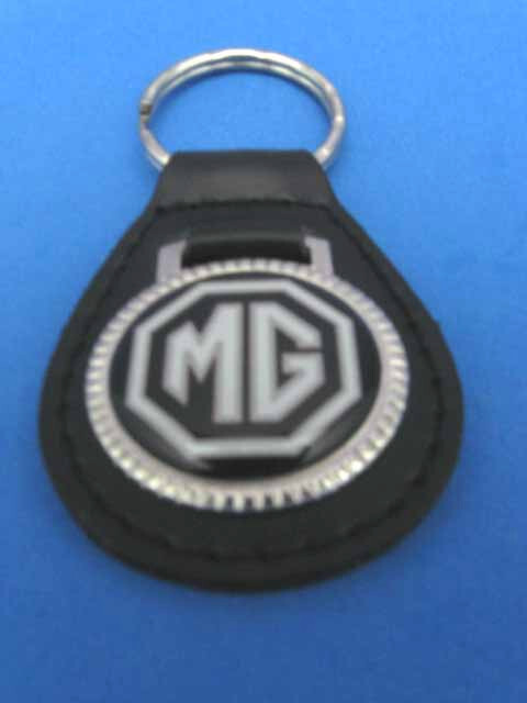 MG BLACK BLACK LEATHER KEYRING KEYFOB #033