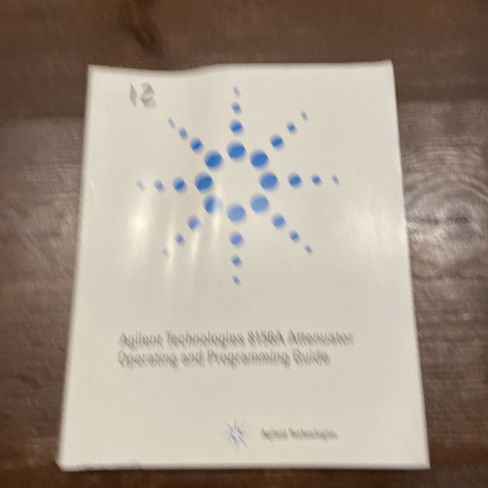 Agilent 8156A Attenuator Operating & Programming Guide 08156-91011