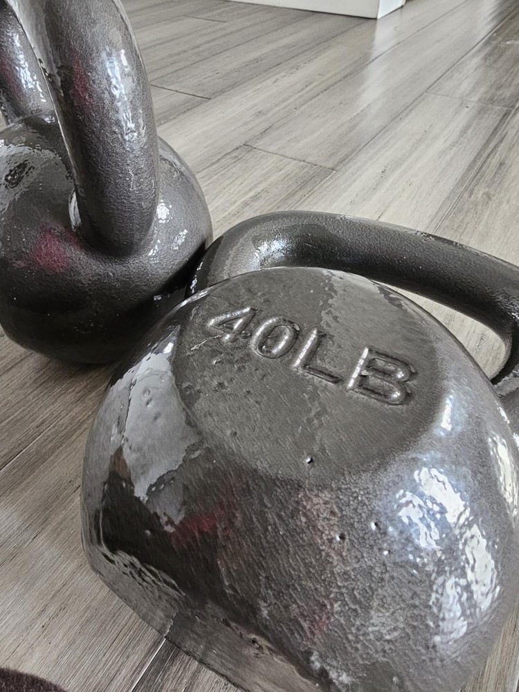 Solid Cast Iron Kettlebell (45 lbs) with Textured Grip for Ultimate Performance