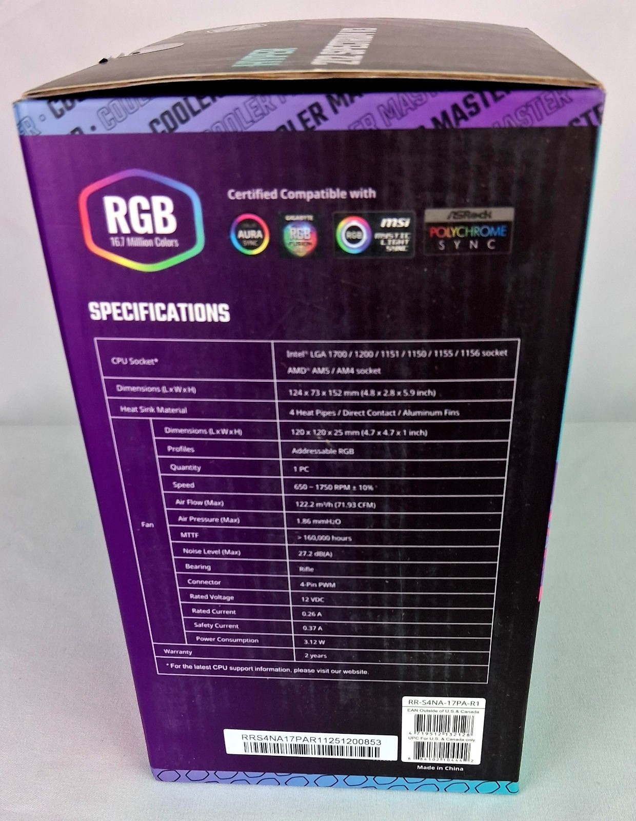 Cooler Master Hyper 212 Spectrum V3 CPU Cooler - 120mm Fan - Unused