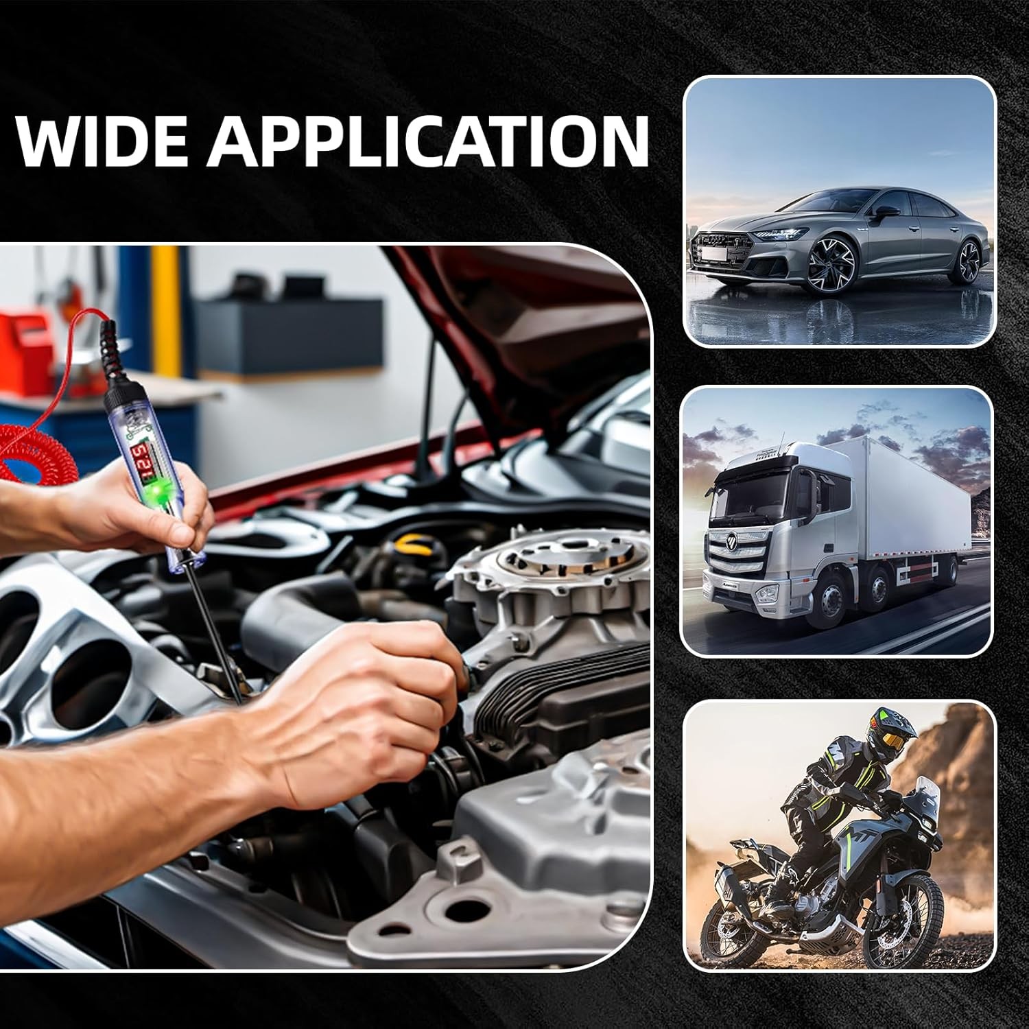 Automotive Test Light with 5-120V LED Digital Voltage Display, 3V-120V