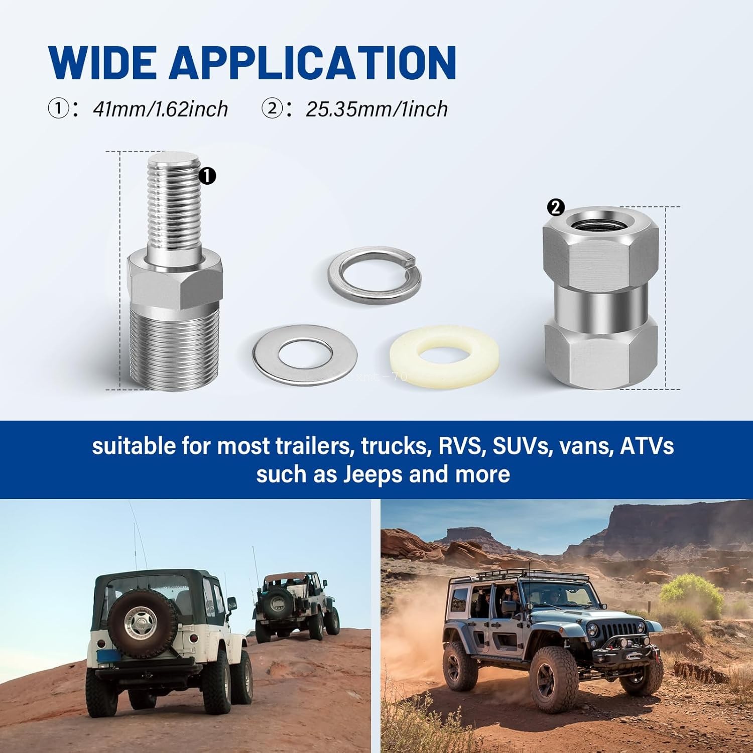 CB Antenna Stud Mount SO-239 3/8-24 Thread Heavy Duty For SUV Truck Ham Radio