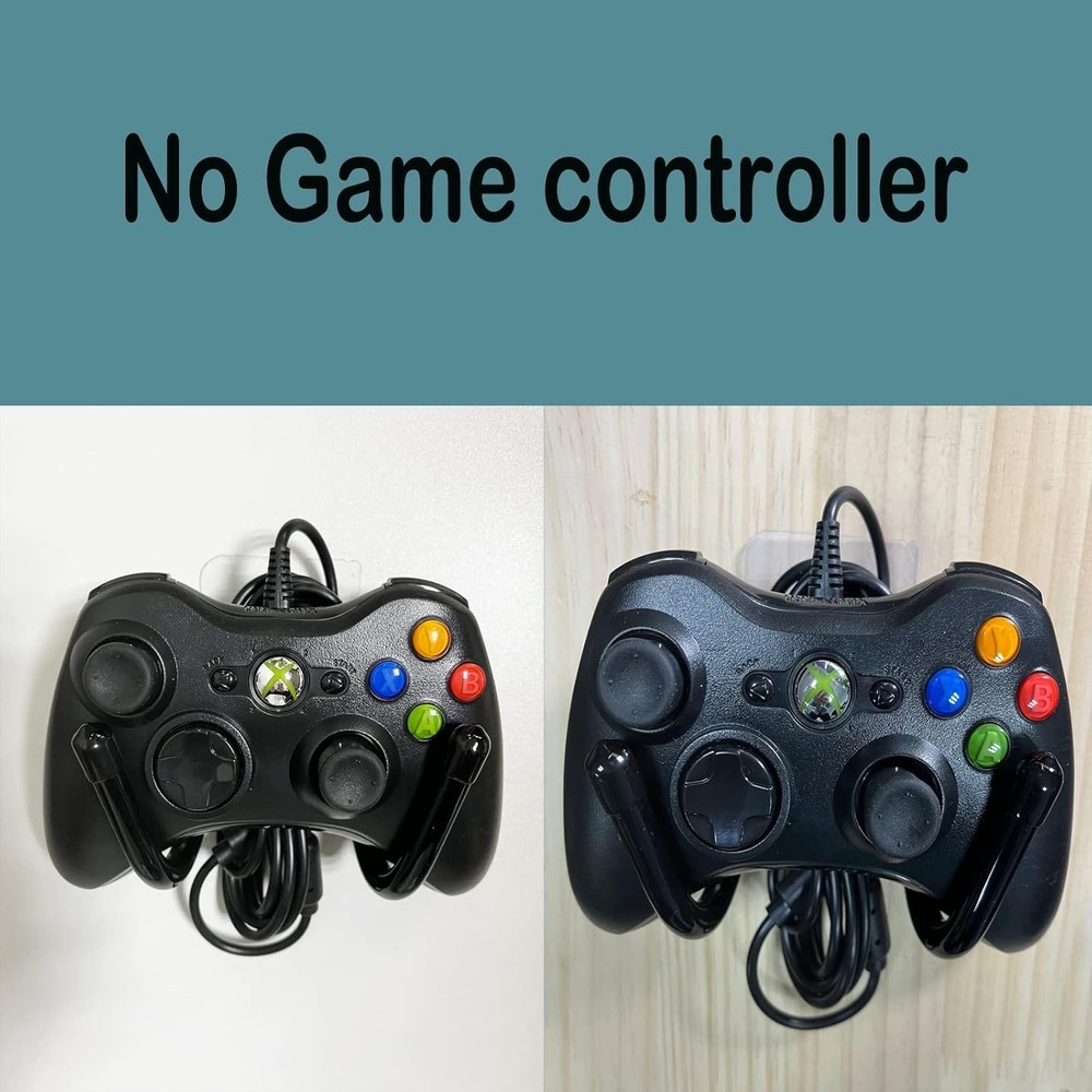 2 or 3 Pack Universal Self-Adhesive Game Controller Wall Mount Black