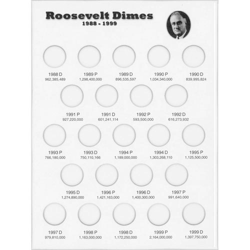 Roosevelt Dime Coin Folder # 2 1977-2005