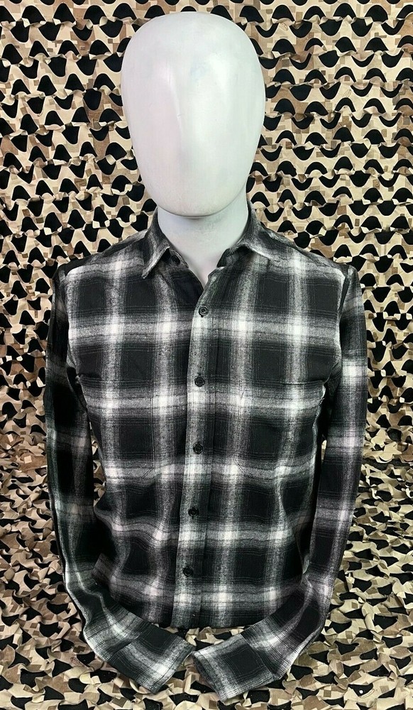 NEW HK Army Collide Button Up Flannel - Black - Medium