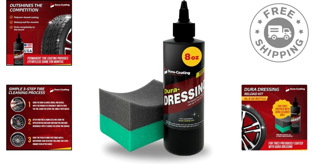 Dura-Dressing 8oz Tire Shine Re-Load: Exceptional Gloss & Lasting Durability