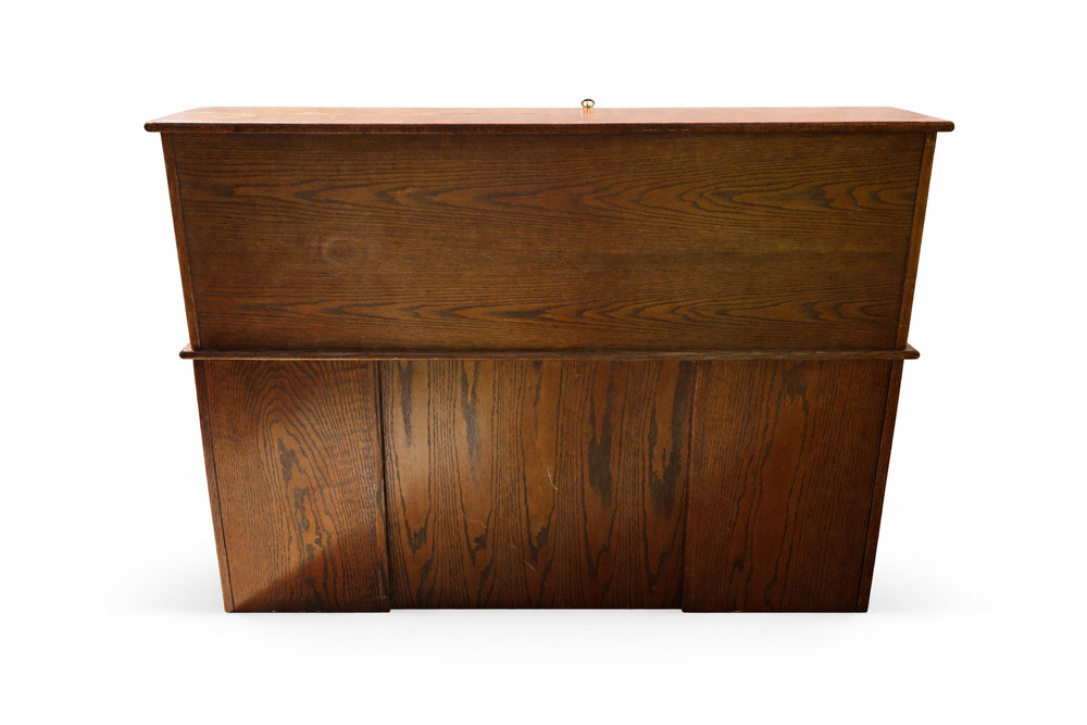 Winners Only Oak Roll Top Desk w/ Organizer Drawers & Pull-Out Slides – Solid Wo