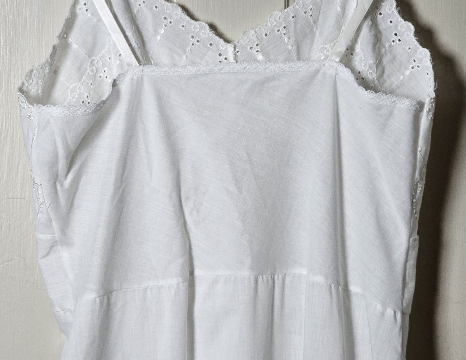 Slip Dress Eyelets Embroidered Lace Trim Size XS Fairy Coquette Feminine Dainty