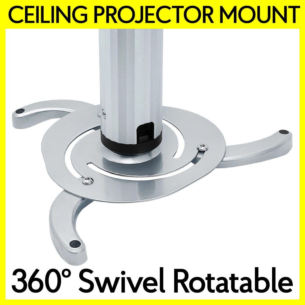 Adjustable Ceiling Projector Mount Bracket Max 22lbs 360 Degree Swivel Rotatable
