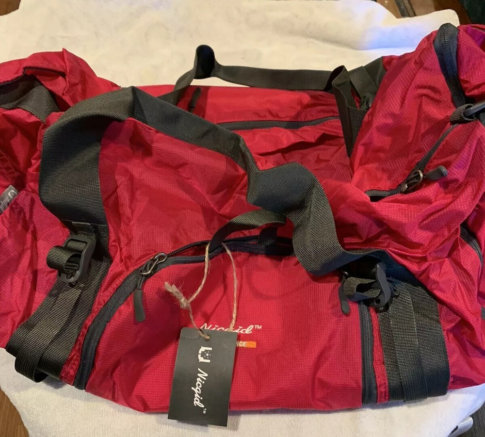 Nicgid Performance Foldable Lightweight Large Duffel Gym Bag Pink