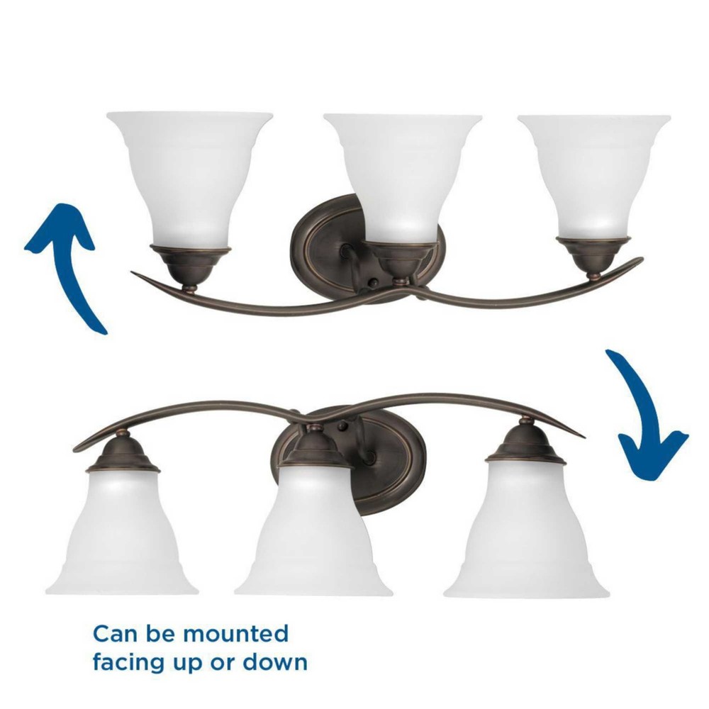 Progress Lighting P3192 Trinity 3 Light Bathroom Vanity Light - Nickel