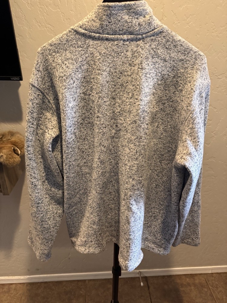 Eddie Bauer Men’s Large Grey 1/4 Zip Sweater Pullover