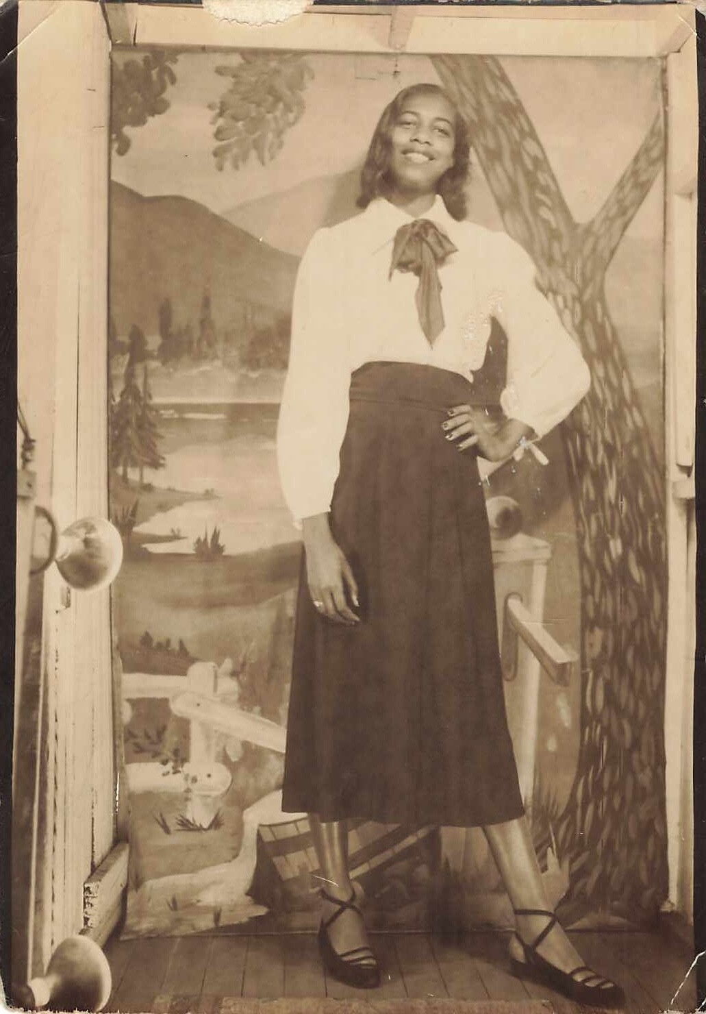 1940s Arcade Studio Photo Beautiful African American Woman Smiling Great Image