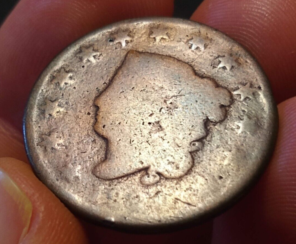 1820 large cent small date n8 variety matron head rare type coin