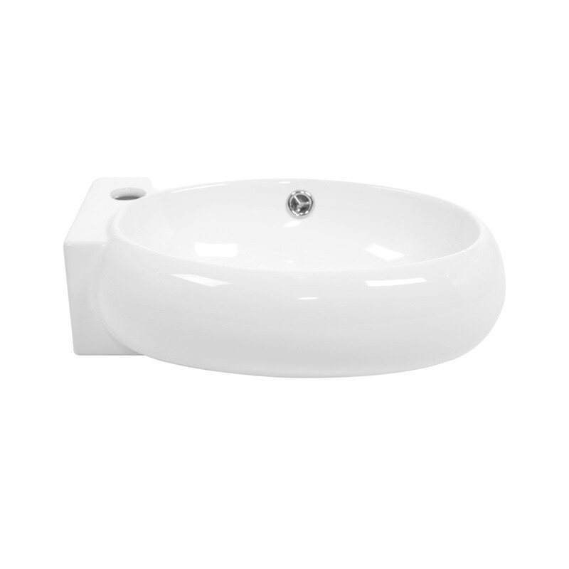Small Wall Mount Vessel Sink Rectangle Sink White Ceramic Bathroom Sink