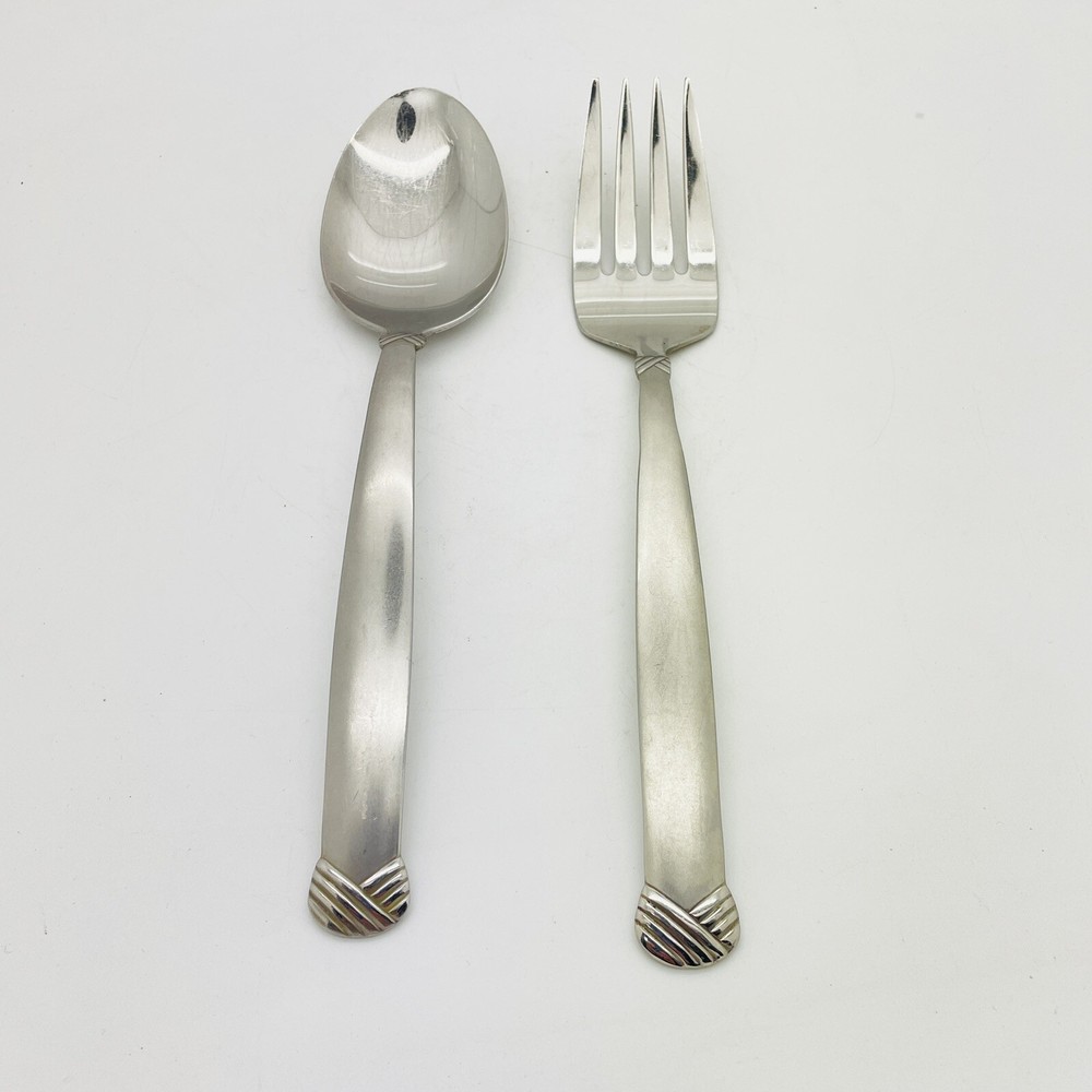 Oneida Rattan Stainless Serving Spoon And Serving Fork Replacement