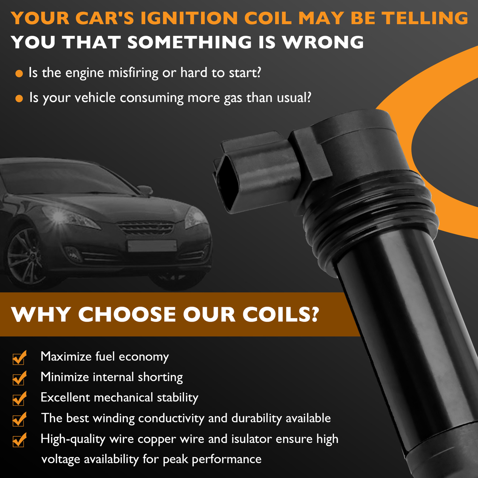 4x Ignition Coils Pack For 2003-18 Kawasaki Ninja ZX-6R ZX-6RR F6T570 21171-1282