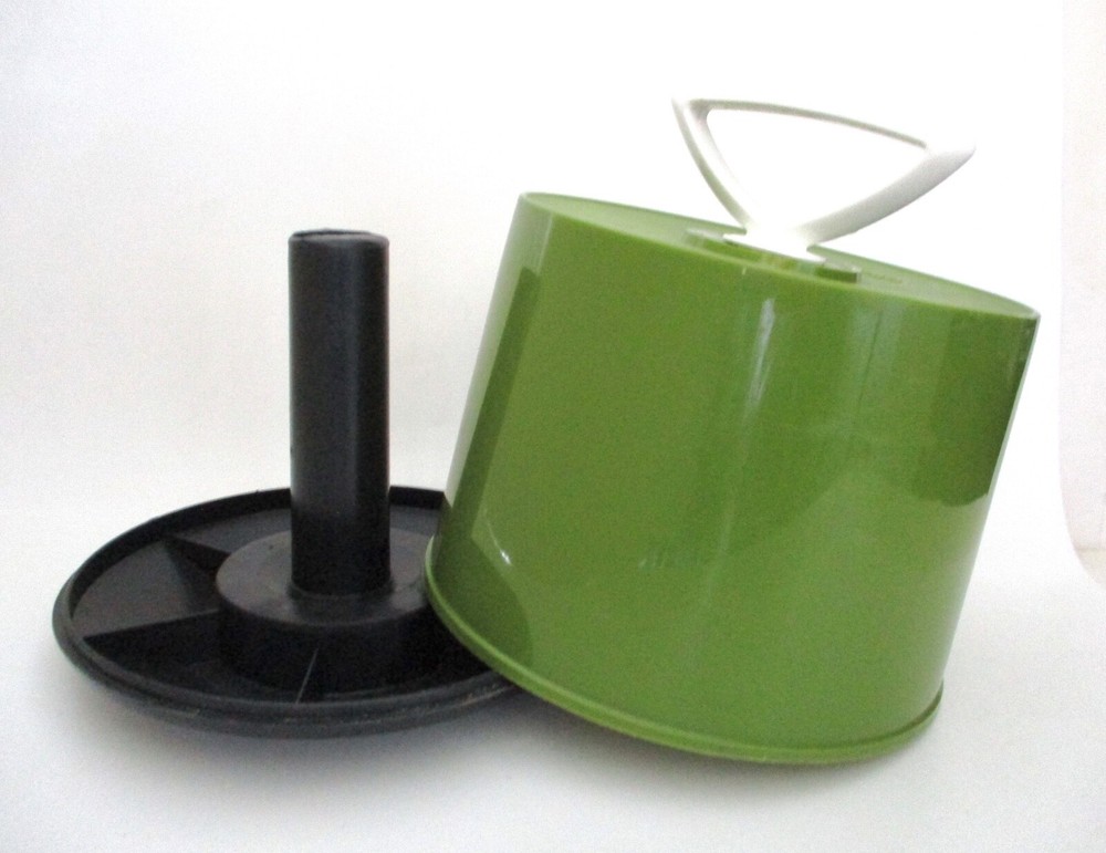 Vtg MCM Supronics Corp. Avocado Green Plastic Disk Go Case 45 Record Storage