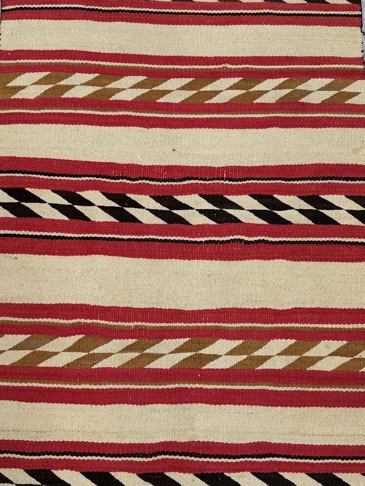 Navajo Early Double; Saddle Blanket; ca 1885