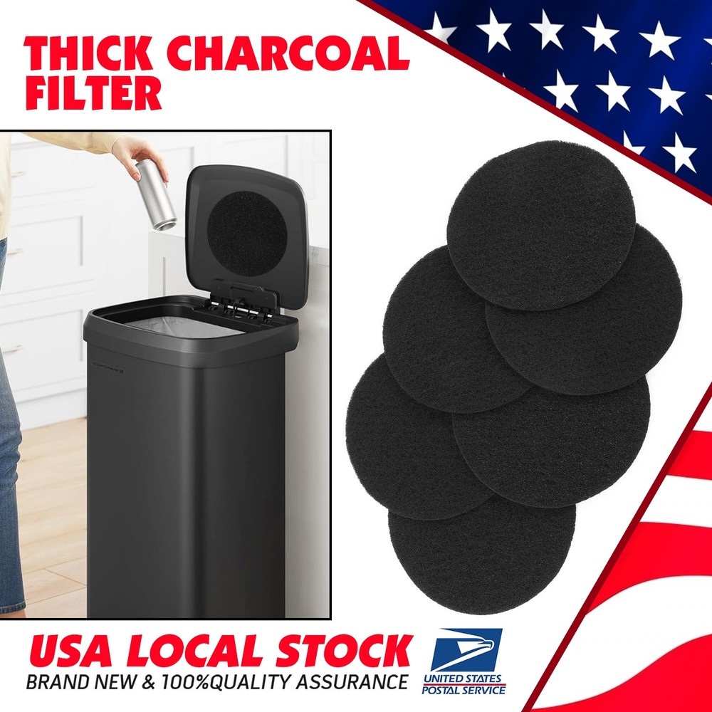 Kitchen Compost Bin Charcoal Filter, Spare Activated Carbon Filter, 6 Pieces Set