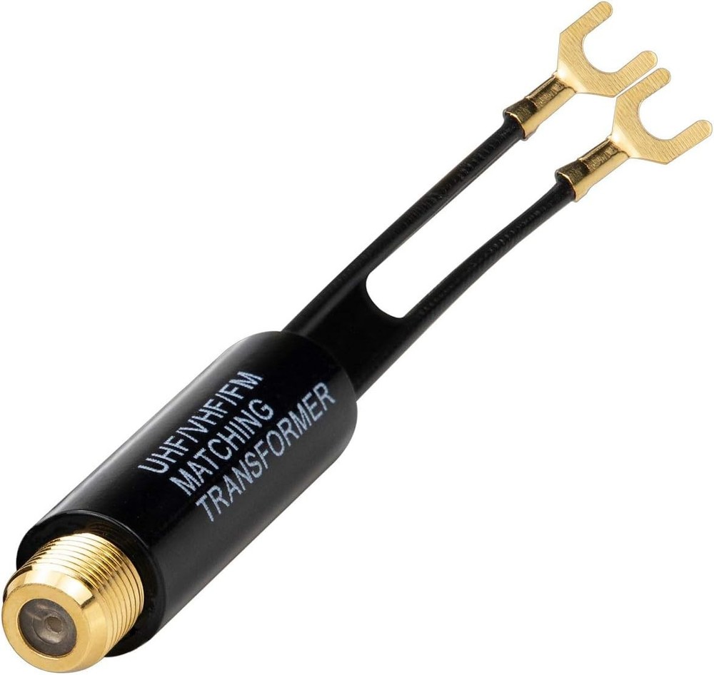 Matching Transformer, 1-Pack Gold Plated - 75 Ohm to 300 Ohm Adapter - UHF/VHF/