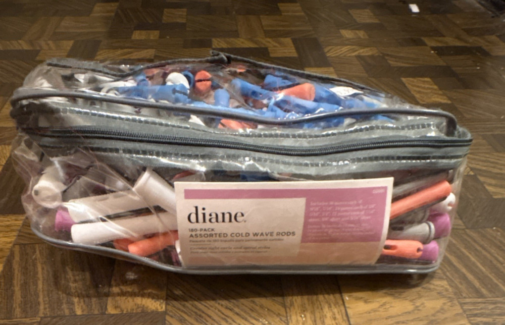 Diane Assorted Cold Wave Rods Multicolor Plastic Rubber Band Closure 180-Pack