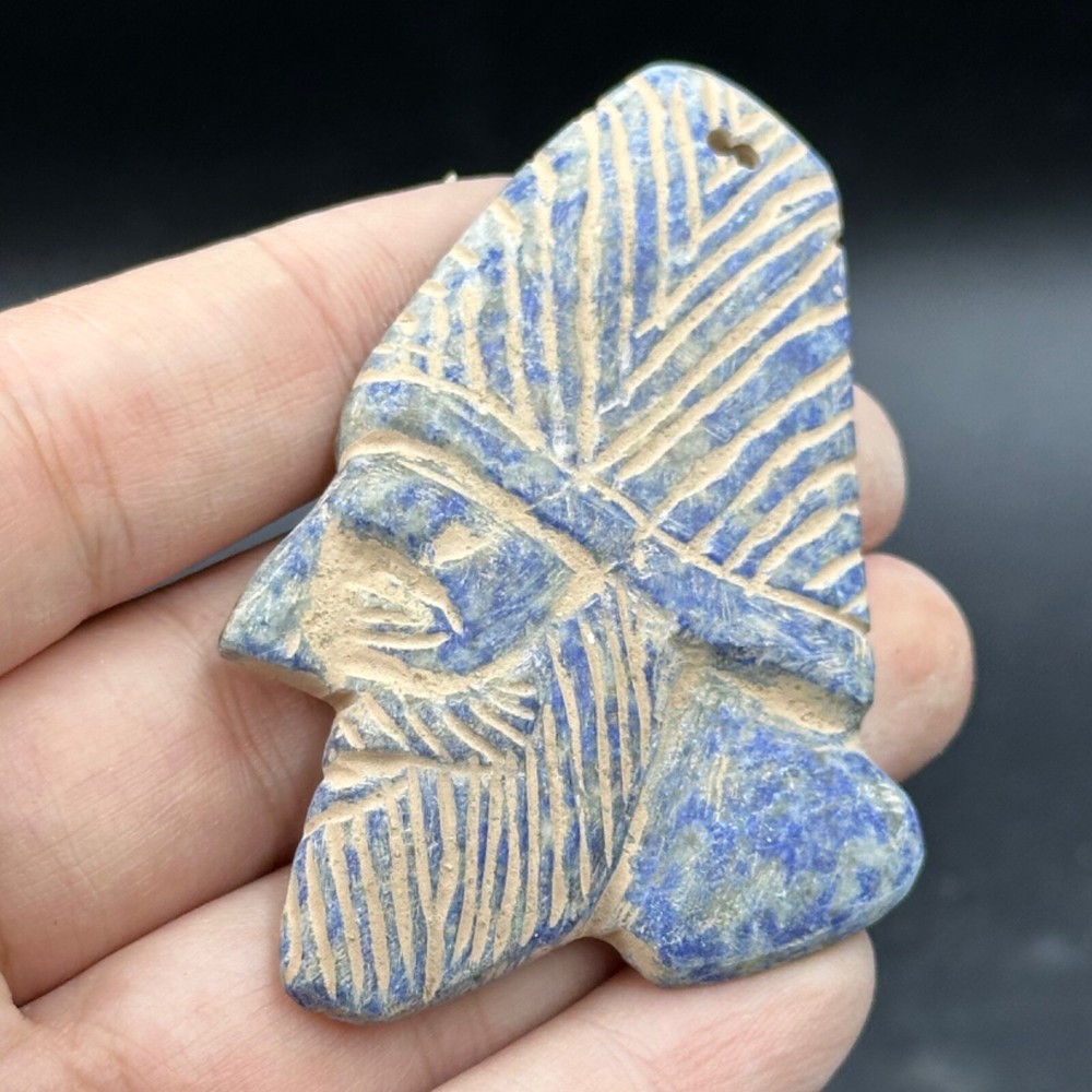 Ancient Near Eastern Sasanian King Lapis Amulet E