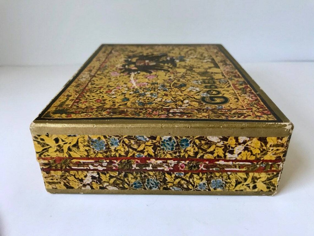 VTG Gobelin Candy Box Chocolates 2 Headed Eagle Seal Crest Empty Advertising