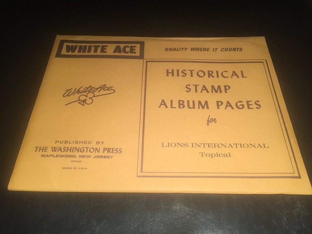 New White Ace Pages Topicals Lions International- Lot of 12 Blank Pages