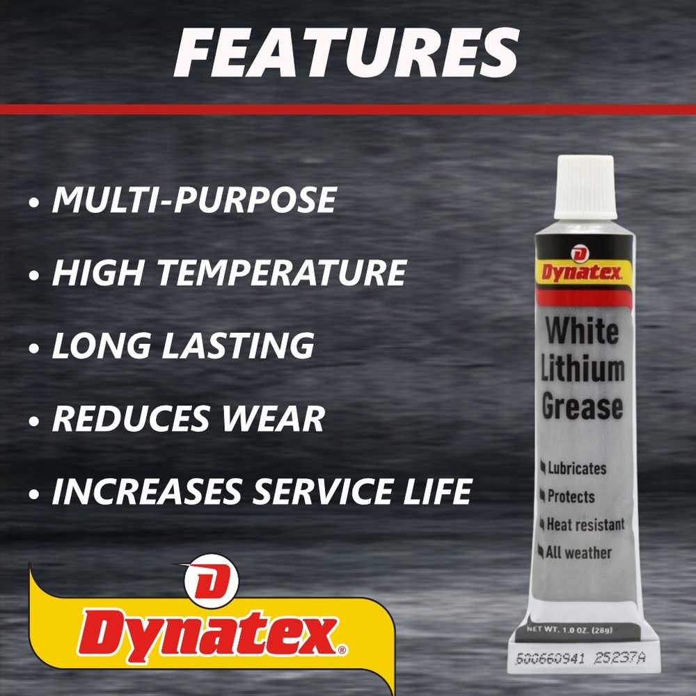 Dynatex White Lithium Grease 1 oz Tube Multi-Purpose (3-Pack)