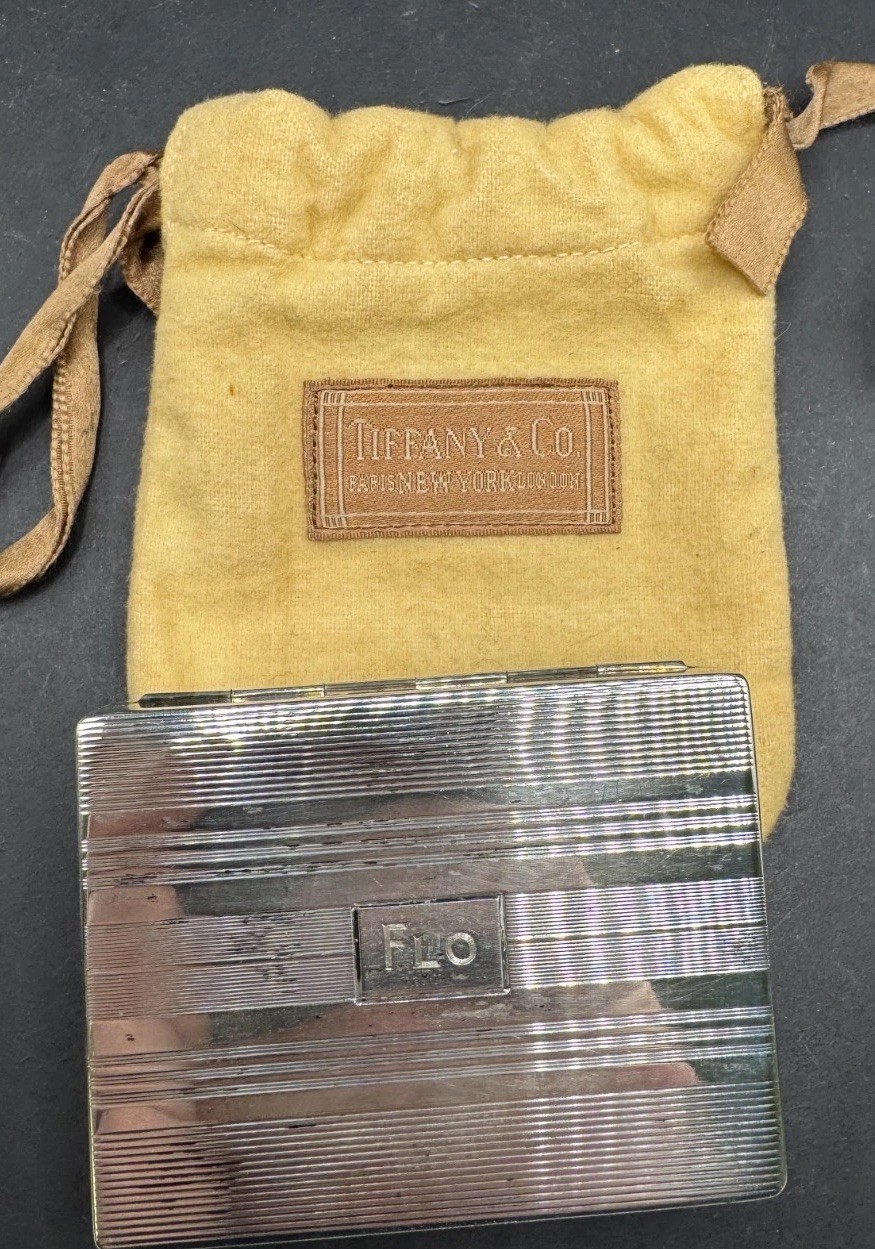 Vintage Tiffany & Co. Sterling Silver 925 Cigarette Case W/ Monogram 2.92"x2.23"