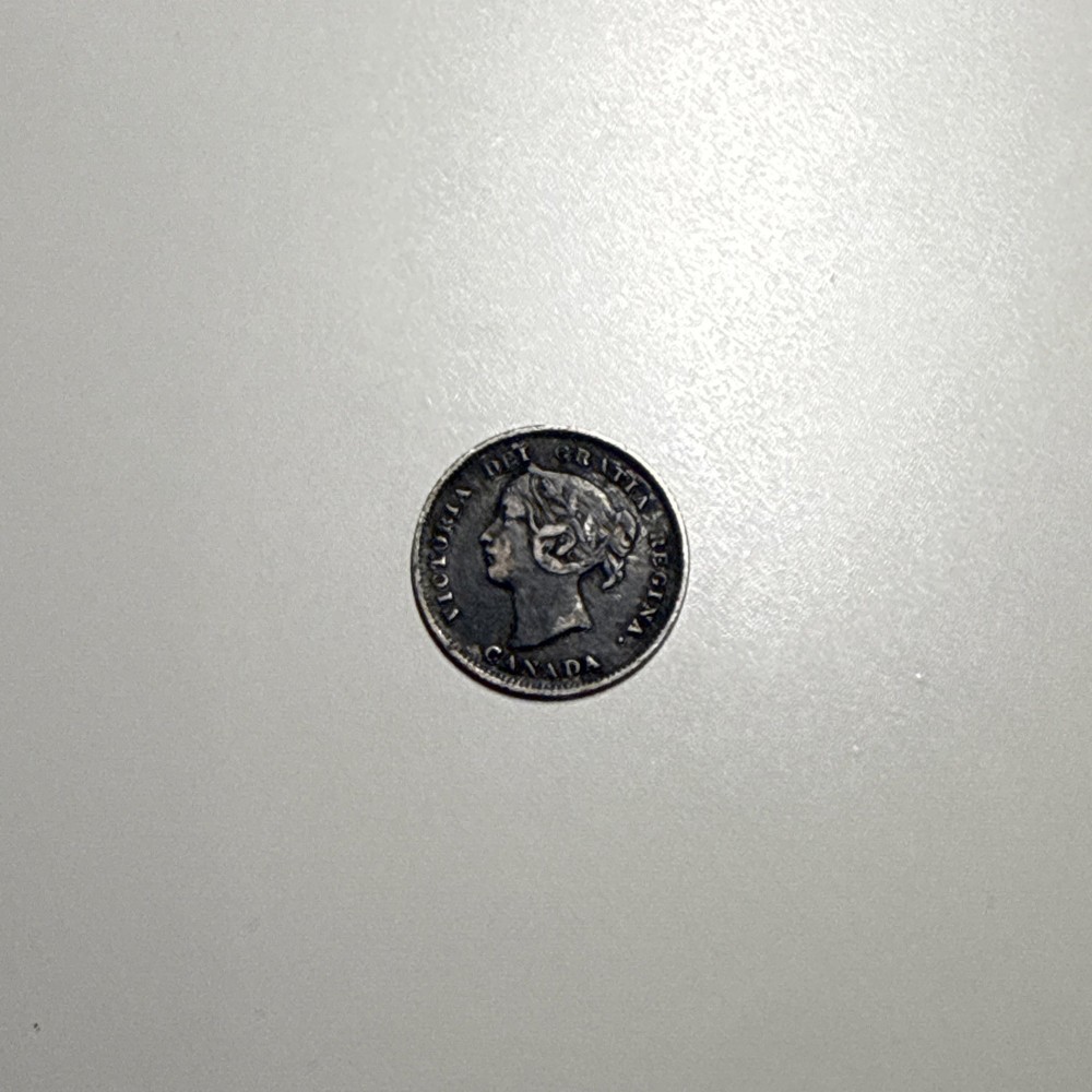 1901 Canada 5 Cent Coin Silver! Fine