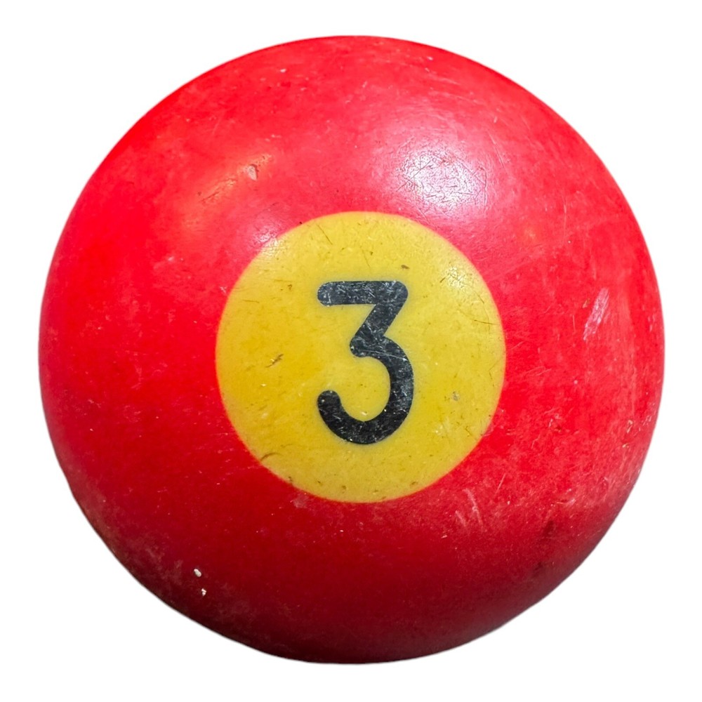 VTG BAKELITE Billiard Pool Ball - Solid Red #3 - 2 1/4" Diameter