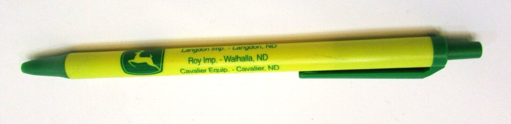 John Deere Ballpoint Pen Langdon Implement Roy Walhalla ND Cavalier Equipment