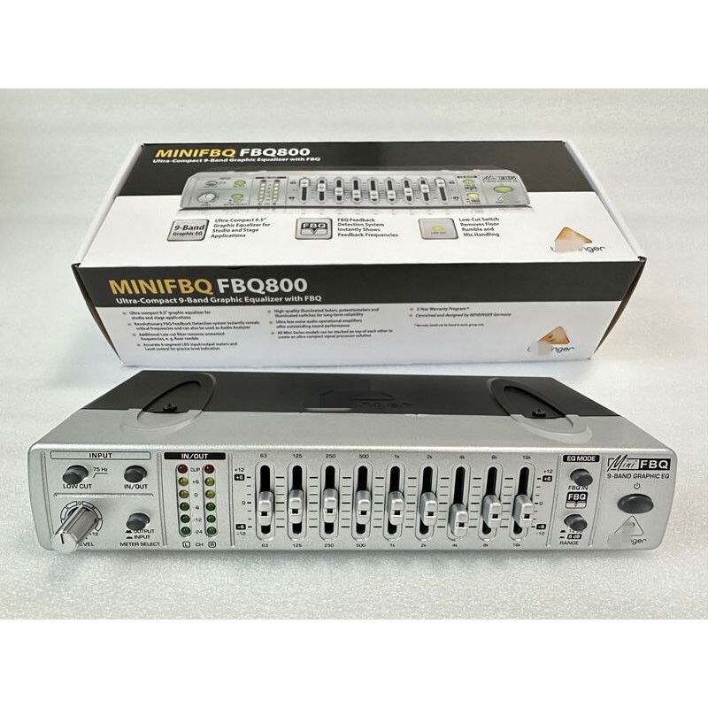 FBQ800 Ultra-compact 9-Band Graphic EQ Equalizer Feedback Suppressor