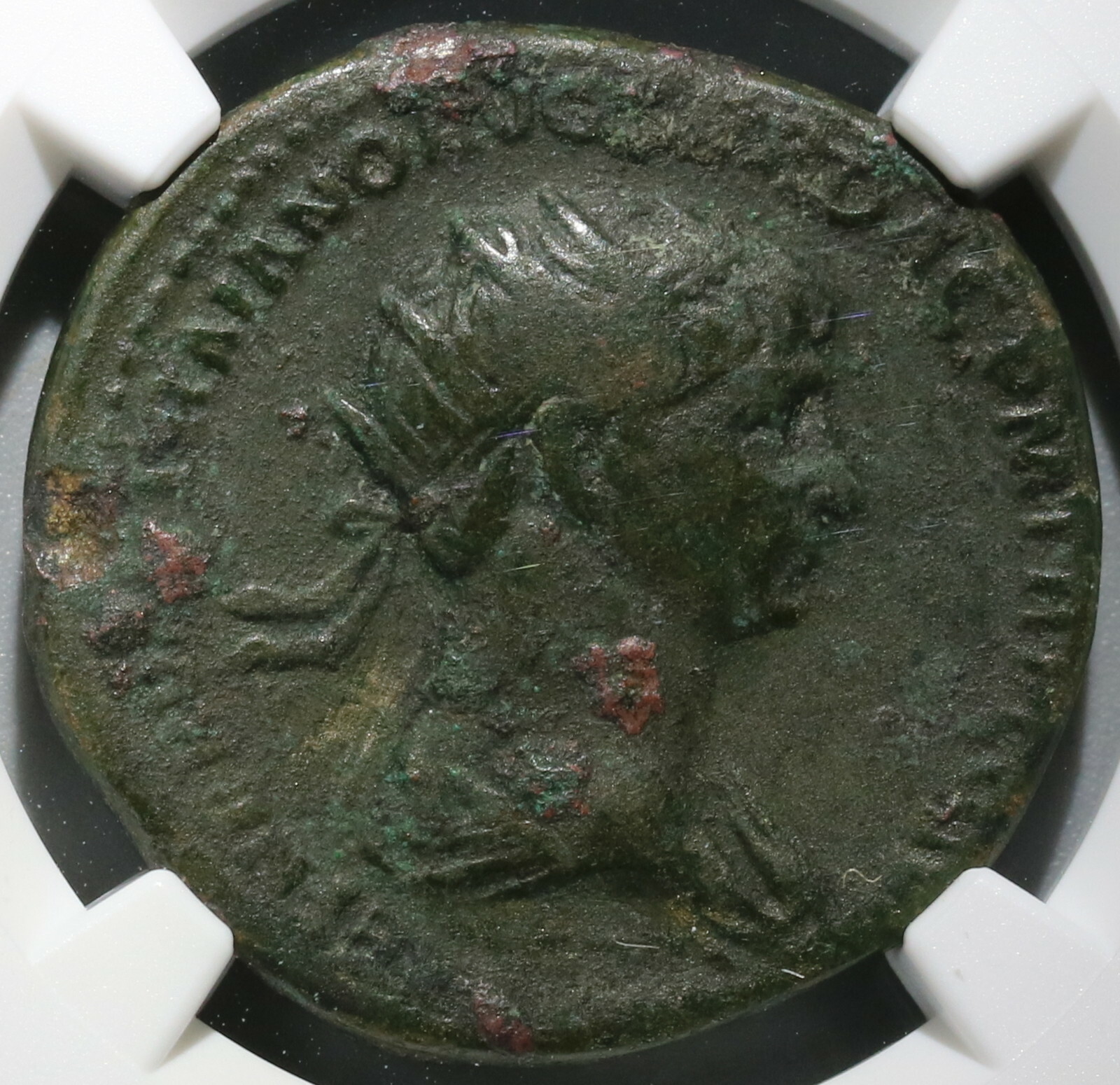 113 NGC F Trajan's Column Dupondius Roman Empire Military Monument (20042701C)