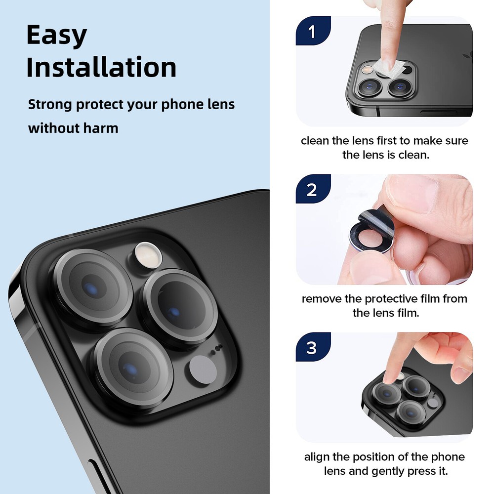 For Apple iPhone 13 Mini Only Mental Ring Tempered Glass Camera Lens Protector