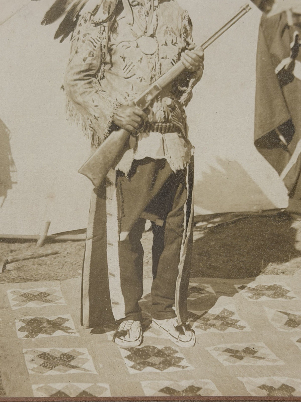 Vintage Native American Cabinet Photo Titled: "Lone Dog"; Early 20th Century